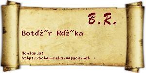 Botár Réka névjegykártya